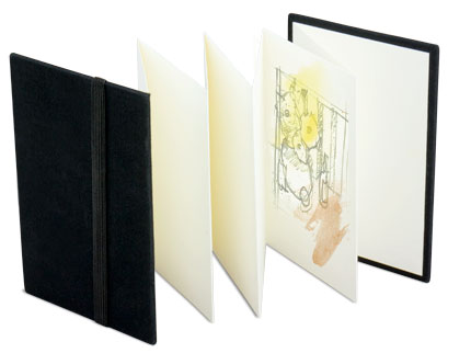 Derivan Cocertina Sketchbook open and expanded concertina open