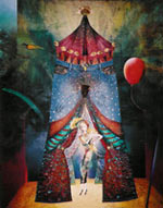 a fabric painting example on jeans