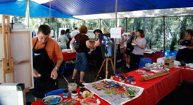 Demonstrators at work