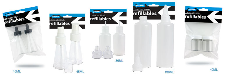 Derivan Refillables Range. refillables range