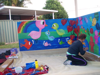 painting the mural