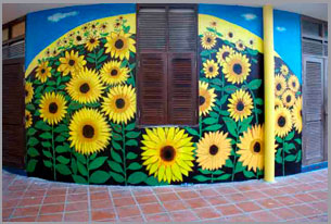 sunflowers mural image