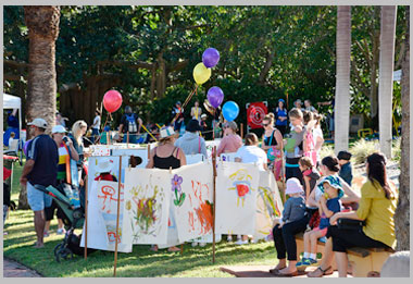 Childrens artwork at Romp in The Park art at romp