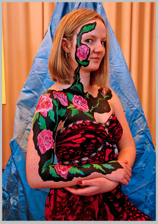 Ceiling Mural by Gemma Smith face and body paint model